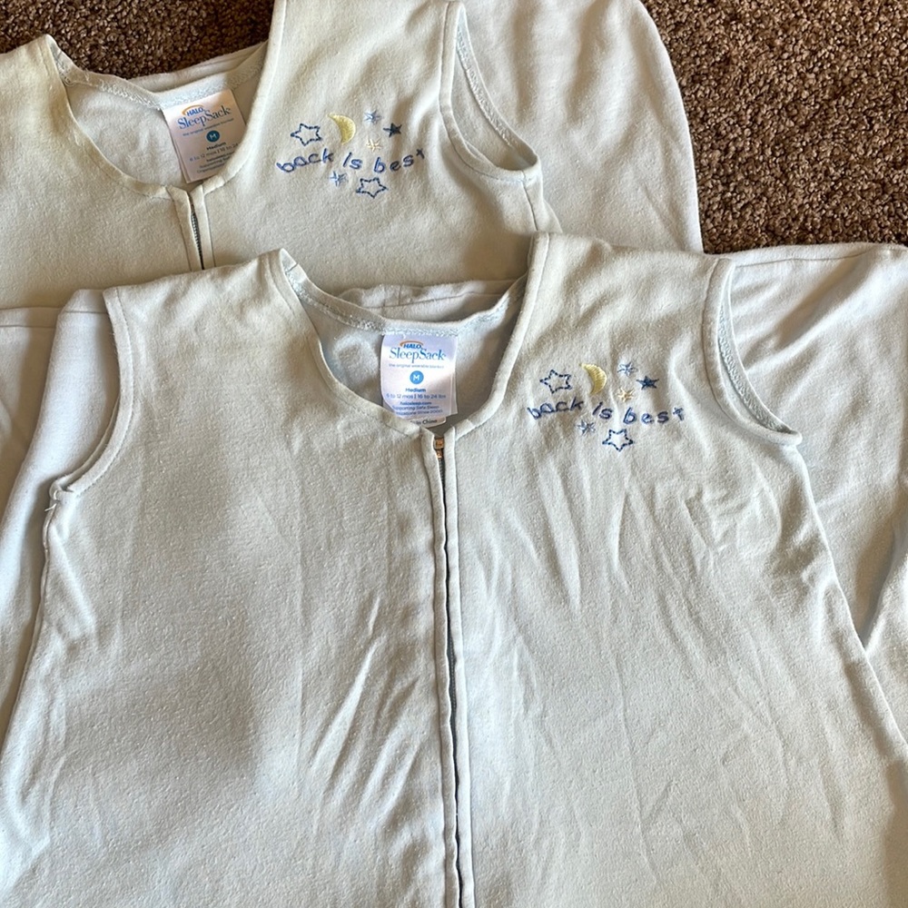 2 Halo SleepSack wearable blankets - size medium (6-12 mos) 16 to 24 lbs